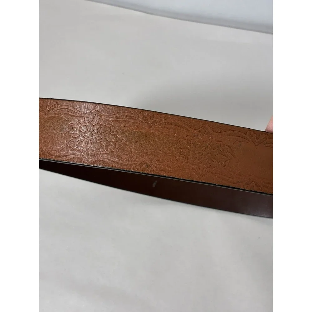 Genuine Leather Belt Brown Sz M 30-34